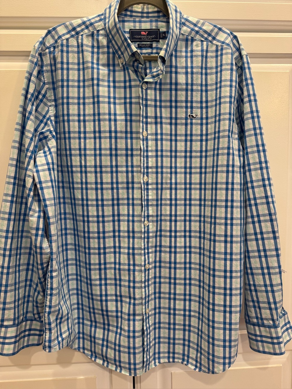 Vineyard Vines Light Blue & Navy Plaid Button-Down Shirt